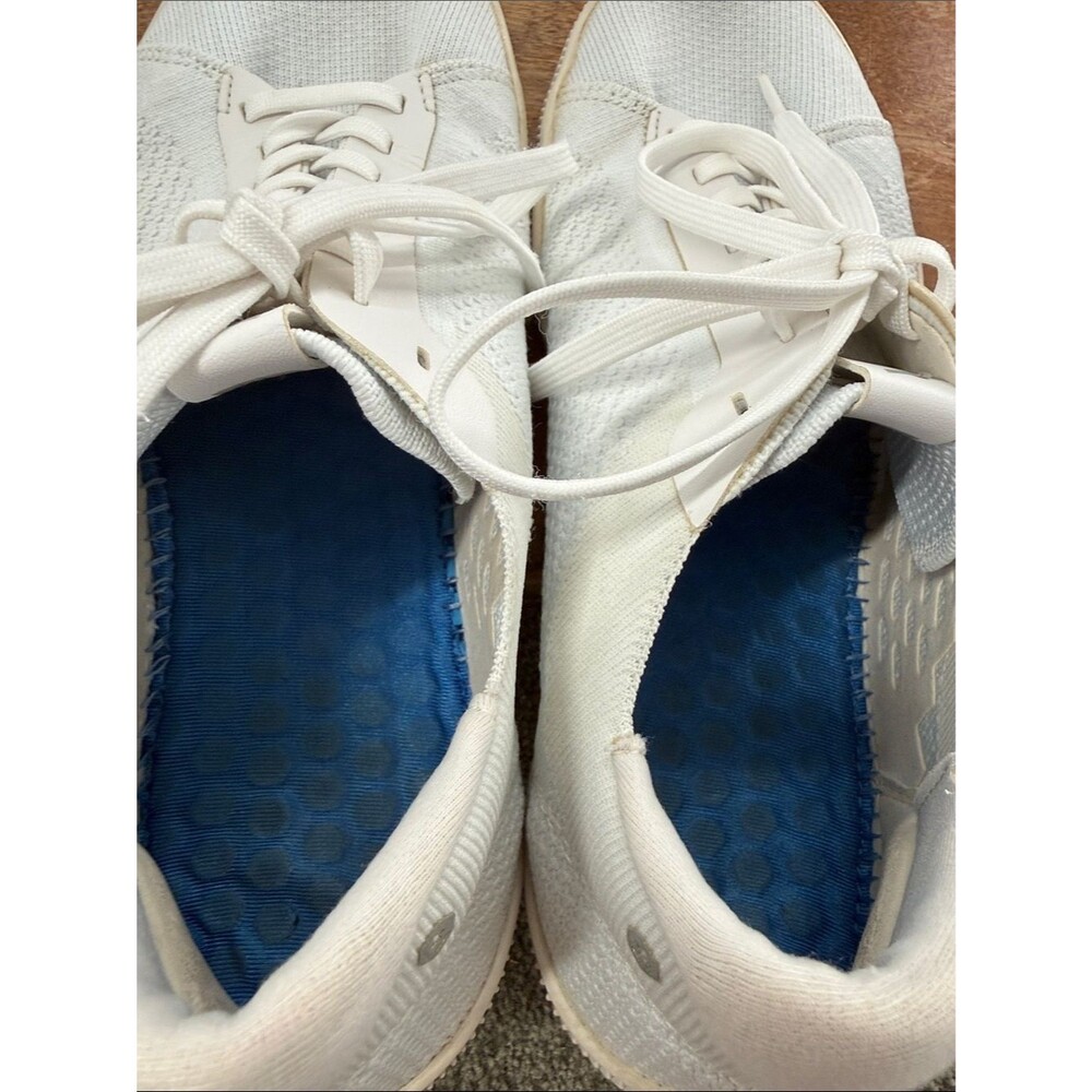 Flux Shoes Mens 9 Wm 10 White Knit Low-Top Sneakers Athletic Trainers Minimalist - Picture 11 of 12